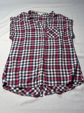 Maurices Plaid Button Down Top S Front & Back Buttons